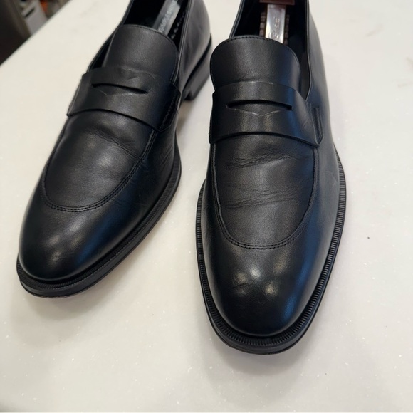 Boss Black Leather Penny Loafers main image 12